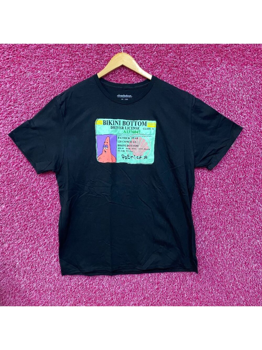 Nickeldeon SpongeBob SquarePants Bikini Bottom Driver License Patrick Star T-Shi